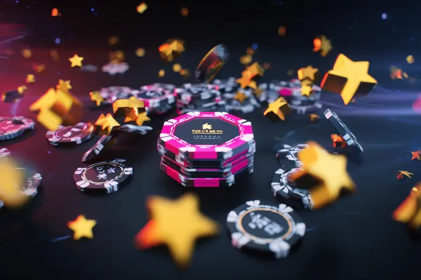 A glowing roulette wheel with cascading chips, symbolizing the engaging live and instant-win games available on ILOTBED.